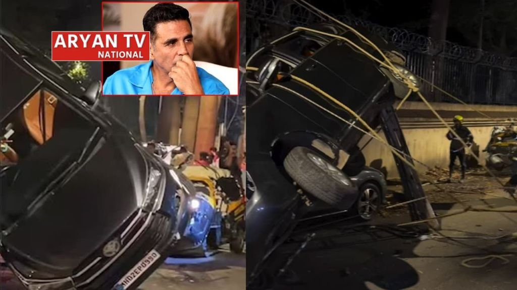 Current image: अक्षय कुमार की सिक्योरिटी वाली SUV पलटी