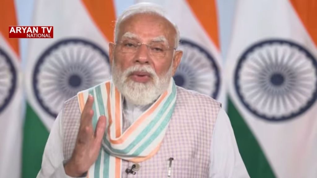 Current image: रोजगार मेला को ऑनलाइन संबोधित करते प्रधानमंत्री मोदी