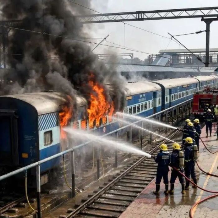 Sasaram Burning Train: रेलवे स्टेशन पर मची अफरा-तफरी,सासाराम स्टेशन पर पटना पैसेंजर ट्रेन की बोगी में लगी भीषण आग,एक बोगी जलकर राख