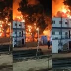उद्योग भवन के पास लगी आग