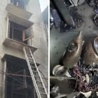 दिल्ली के हरि नगर में रिहायशी इमारत की पार्किंग में भीषण आग